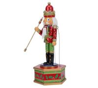 Ipetboom Wooden Nutcracker King Musical Box Xmas Decor Handheld Melodies Xmas Party Favor Decorative Collectible for Holiday Display