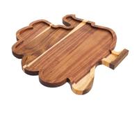 Ipetboom Wooden Plate Natural Wood Tray Wood Tray for Kitchen Counter Cutting Boards with Handle for Food Platters for Serving Food Party Brown