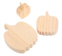 Ipetboom Wooden Pumpkin Decorations Unfinished Pumpkin-Shaped Blocks 3pcs Versatile Use and Suitable for Painting, Fall Decorative Props for Thanksgiving and Autumn and Festive Harvest