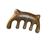 Ipetboom Wooden Scalp Massager Comb Ergonomic Five Tooth Massage Tool for Head Scalp Relaxation Comfortable Grip for Home Travel Outdoor Use Body Massager Tool