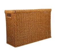 Ipetboom Woven Document Organizer Basket Plastic Magazine File Holder Desktop Storage Rack for Office and Home Stylish Brochure and Report Sorting Compact Deep
