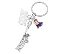 Ipetboom York Metal Keychain Patriotic Statue of Liberty Boot Design Usa Flag Souvenir for Independence Day Veterans Day Tourist Memorial