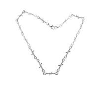 Ipetboom Zinc Alloy Punk Choker Necklace for Men and Women Hip Hop Clavicle Chain Jewelry with Edgy Barbed Wire Design Tarnish Resistant Fashion Accessory for Stylish Urban Looks