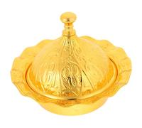 Ipetboom Zinc Alloy Sugar Bowl with Lid Vintage European Style Candy Container Dustproof Household Seasoning and Salt Storage Mini Decorative Snack Dish for Kitchen and Coffee Shop Gold
