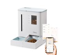 iPettie FW54 Automatic Pet Feeder and Gravity Water Dispenser, WIFI Version, White&Blue, US