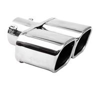 IPEVMLZ 1pcs Dual Outlet Car Exhaust Tip Nozzle Stainless Steel Exhaust Tip Muffler Tail Double Pipe Tube Tip For Universal Car Accessories(Square)