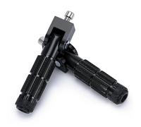 IPEVMLZ 2 Pcs M8 Universal Motorcycle Motor Bike Folding Footrests Footpegs Foot Rests Pegs Rear Pedals Set CNC Aluminum Motorcycle Part(SC15BK)