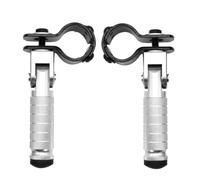 IPEVMLZ 22-27/30-35mm CNC Aluminum Motorcycle Part Universal Clamp Pedals Folded Footrest Footpeg Motorcycles bicycle(Silver,S)
