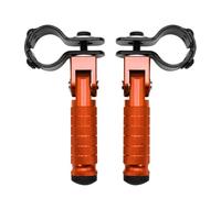IPEVMLZ 2Pcs 8MM Universal Footrests 90 Degrees Folding Pedal Motorcycles Parts Rearset Footrests Foot Rest Foot Pegs(Orange)