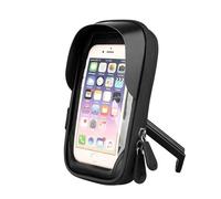 IPEVMLZ 6.4 Inch Waterproof Bicycle Phone Holder Stand Motorcycle Handlebar Mount Bag Cases Universal Bike Scooter Cell Bracket(BLACK,Rearview Mirror)