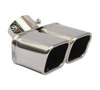 IPEVMLZ 63mm Dual Exhaust Tip Inlet Bolt-on Square Edge Tailpipe Muffler Tip Double Outlets Replacement Accessory