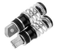 IPEVMLZ 8MM Hole Motorcycle Rear Passenger Foot Pegs Pedals Aluminum Rear Spring Footrest Pegs Pedal 113x31mm Moto Accessories(BLACK)