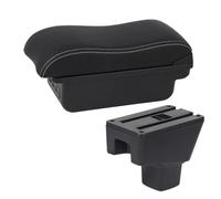 IPEVMLZ Armrest Box For SUZUKI SX4 Curved Surface Leather Car Storage Box(B3 Black white 3USB)
