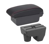 IPEVMLZ Armrest Box For Toyota For Yaris For Elegant GR 2021 2023 2024 2025 Car Armrest Auto Storage Box Central Armrest Box(C1 Black red NO USB)
