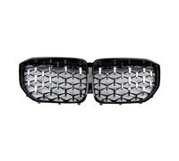 IPEVMLZ Car Front Kidney Bumper Grills Diamond Star Style Grille For X5 G05 2019 2020 2021 2022 Racing Grill Styling(Black Silver)