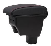 IPEVMLZ Car Rotatable Armrest For Suzuki Sx4 2007 2008 2009 2010 2011 2012 2013 Arm Rest Center Centre Console Storage Box(Black red line)