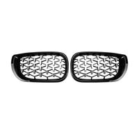 IPEVMLZ For 3 Series E46 325i 4-Door 2002-2004 Car Accessories Front Kidney Racing Grilles Upper Grills Diamond Style ABS(Chrome Black)