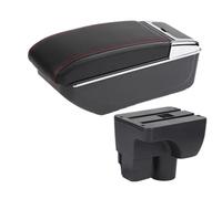 IPEVMLZ For C&hevrolet For Sail 3 For Aveo Car Armrest Central Storage Box Retrofit Parts Car Accessories(B1 red line NO USB)