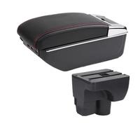 IPEVMLZ For C&hevrolet For Sail 3 For Aveo Car Armrest Central Storage Box Retrofit Parts Car Accessories(D1 red line 7USB)