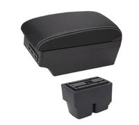 IPEVMLZ For F&ord For Fiesta MK6 7 Armrest Box Car Center Console Storage Space Case Elbow Rest With Cup Holder USB Interface(C3 white line 7USB)