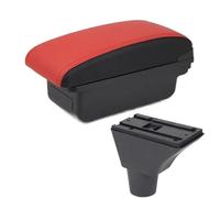 IPEVMLZ For Fiat For Panda For PANDA II Car Armrest Box Cup Holder USB Interface Interior Car-styling(A5 Red black No USB)