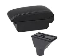 IPEVMLZ For Fiat For Panda For PANDA II Car Armrest Box Cup Holder USB Interface Interior Car-styling(B3 Black white 3USB)
