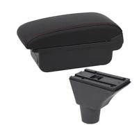 IPEVMLZ For Fiat For Panda For PANDA II Car Armrest Box Cup Holder USB Interface Interior Car-styling(A1 Black red NO USB)
