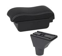 IPEVMLZ For FIAT For PANDA II Armrest Box Center Storage Box Interior Retrofit USB Charging Car Accessories(B3 Black white 3USB)