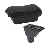 IPEVMLZ For FIAT For PANDA II Armrest Box Center Storage Box Interior Retrofit USB Charging Car Accessories(A3 Black white NO USB)