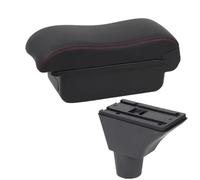 IPEVMLZ For FIAT For PANDA II Armrest Box Center Storage Box Interior Retrofit USB Charging Car Accessories(A1 Black red NO USB)
