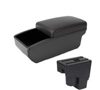 IPEVMLZ For Fit For Jazz 1 Car Armrest 2003 2004 2005 2006 2007 Arm Storage Box Car Accessories(B1 Red Storage box)