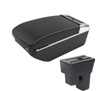 IPEVMLZ For Fit For Jazz 2 2008 2009 2010 2011 2012 2013 Armrest Box Arm Storage Box Car Accessories(A3 Black white 7USB)