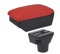 IPEVMLZ For KIA For Rio 2 Armrest Box For KIA For Rio 2006-2011 Car Armrest Box Accessories Interior Storage Box Retrofit(C4 red 7USB)