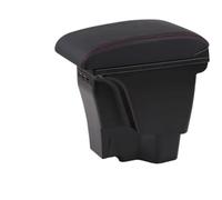 IPEVMLZ For Kia For Rio 3 K2 Armrest Box USB Charging Interface Heighten Central Store Content Box Cup Holder Ashtray(Black red line)