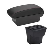 IPEVMLZ For KIA For Rio 5 Armrest 2014 2013 2012 2015 2016 2017 2018 2019 Parts Car Armrest Box Storage Box Car Accessories Interior(B1 Black red 3USB)