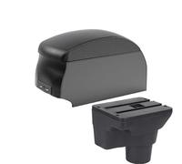 IPEVMLZ For Kia K2 Car Central Console Storage Box Car Armrest Box Storage Space Interior Modification With USB(B2 Black double)