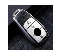 IPEVMLZ For Mercedes For Benz A C E S G Class GLC CLE CLA GLB GLS W177 W205 W213 W222 X167 AMG TPU Leather Car Key Case Cover Shell(Silver)