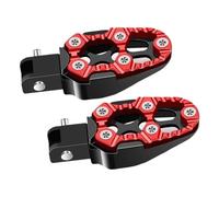 IPEVMLZ For Motorcycle Scooter ATV E-Bike Foot Rests Foot Pegs 1 Pair Universal Aluminum Alloy Foot Pedals Angle Adjustable(RED)