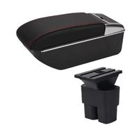 IPEVMLZ For N&issan For NV200 Armrest Box Retrofit Parts Interior Details Car Armrest Storage Box(D1 Black red No USB)