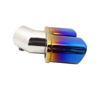IPEVMLZ For N&issan For Qashqai Car Exhaust Muffler Tip Stainless Steel Exhaust 1 To 2 Dual Pipe Modified Car Rear Tail Throat Liner(Blue)