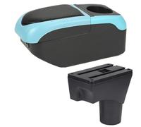 IPEVMLZ For N&issan For Sunny Armrest Box For March For Micra K13 MK4 IV Car Armrest Auto Storage Box Arm Bracing Height(Black Blue)