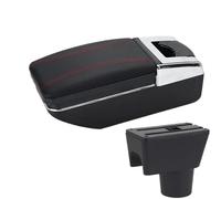 IPEVMLZ For N&issan For Terrano 3 2012 2013 2014 2015 2016 2017 2018 Central Armrest Box Car Storage Box(A1 Black red NO USB)