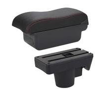 IPEVMLZ For Opel For Astra Armrest Box For Astra H 2006 2007 2008 2009 2010 2011 Car Armrest Curved Surface Storage Box(C1 Black red NO USB)