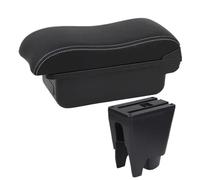 IPEVMLZ For Peugeot 107 Car Armrest Box Store Box Retrofit Parts Central Armrest Box(A3 Black white NO USB)