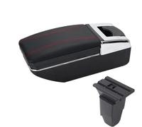 IPEVMLZ For PEUGEOT 206 For 206 Cc Cabrio Car Armrest Storage Box Interior Car Accessories(A1 Black red NO USB)