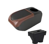 IPEVMLZ For Peugeot 208 2012-2018 Central Armrest Box Storage Box Car Accessories Retrofit Parts Auto Holder Ashtray(B3 Brown frame 6USB)