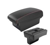 IPEVMLZ For Peugeot 307 I 2001 2002 2003 2004 2005 2006 2007 2008 Armrest Box Storage Box(B1 Black red 3USB)
