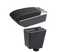 IPEVMLZ For R&enault For Clio 4 For Captur For Clio 3 III IV Car Armrest Box Accessorie Storage Parts Interior Retrofit(B white line NO USB)