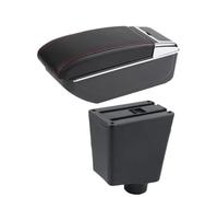 IPEVMLZ For R&enault For Clio 4 For Captur For Clio 3 III IV Car Armrest Box Accessorie Storage Parts Interior Retrofit(B red line NO USB)