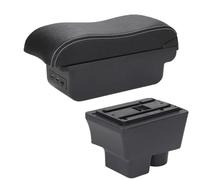 IPEVMLZ For S&koda For FABIA Armrest Box For S&koda For Fabia II 2 Car Armrest 2008-2014 Curved Surface Leather Car Storage Box(B3 Black white 3USB)